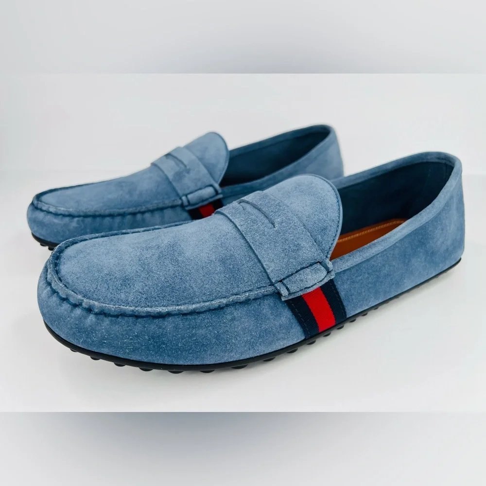 Gucci Moccasin Logo Queens Suede Sylvie Driver Loafers UK 13.5 - US 14 - EU 47.5 - Picture 11 of 12